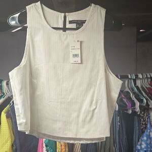 Women's Cream Sleeveless Top